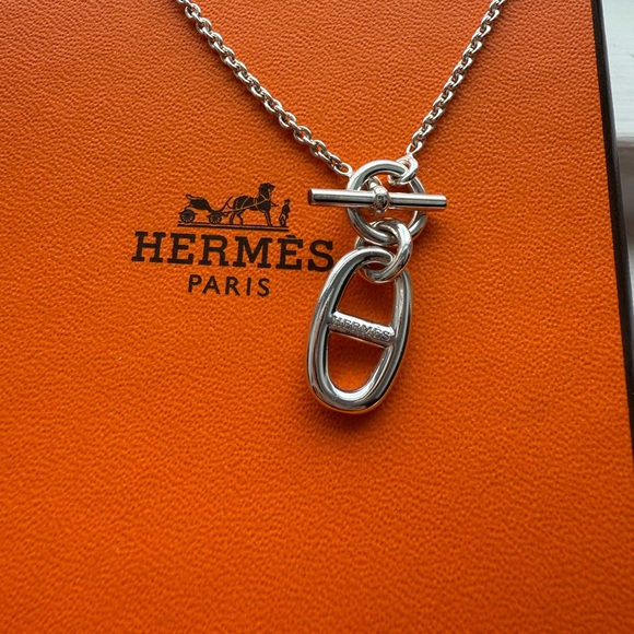 Hermes Chaîne D’Ancre Pendant Silver Necklace - Picture 3 of 6